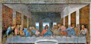 Miláno. Leonardo da Vinci freskója a S. M. Grazie refectóriumában.