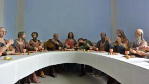 Ticino Canton.  Locarno. Madonna del Sasso templom, szobor kompozíció.